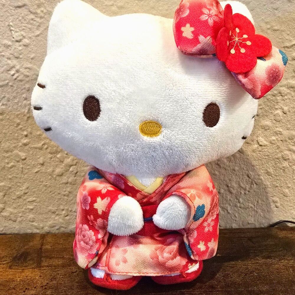 2022 Sanrio Hello Kitty Kimono Gradation Sakura Red Plush Doll 8in Japan Kawaii
